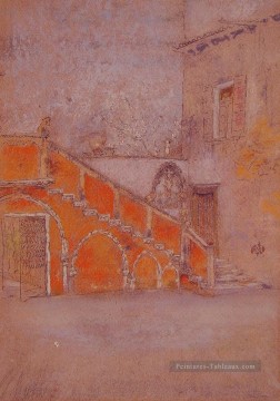  rouge Tableaux - La note d’escalier en rouge James Abbott McNeill Whistler